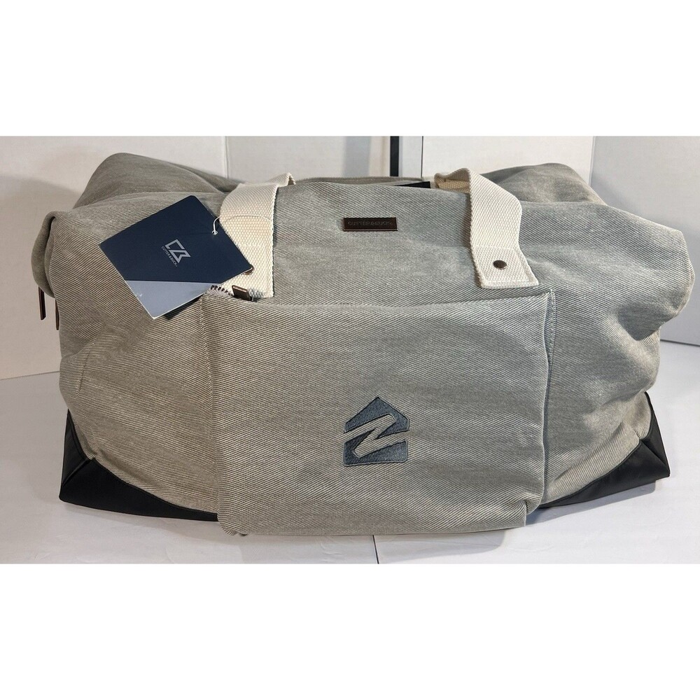 Cutter & Buck Large Gray Canvas Duffel Travel Weekender Bag New With Tags